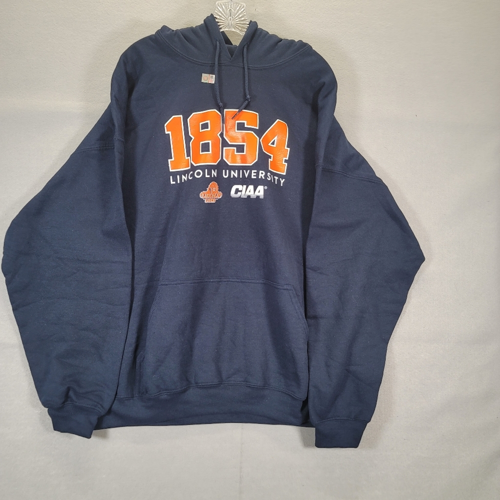 Gildan Heavy Blend Unisex Blue Long Sleeve Hooded Sweatshirt Size 2XL